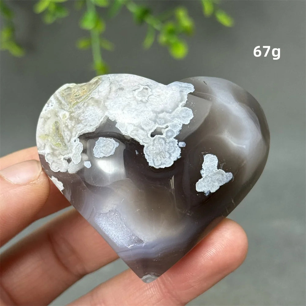 Natural Cherry Agate Heart-Shaped Crystal