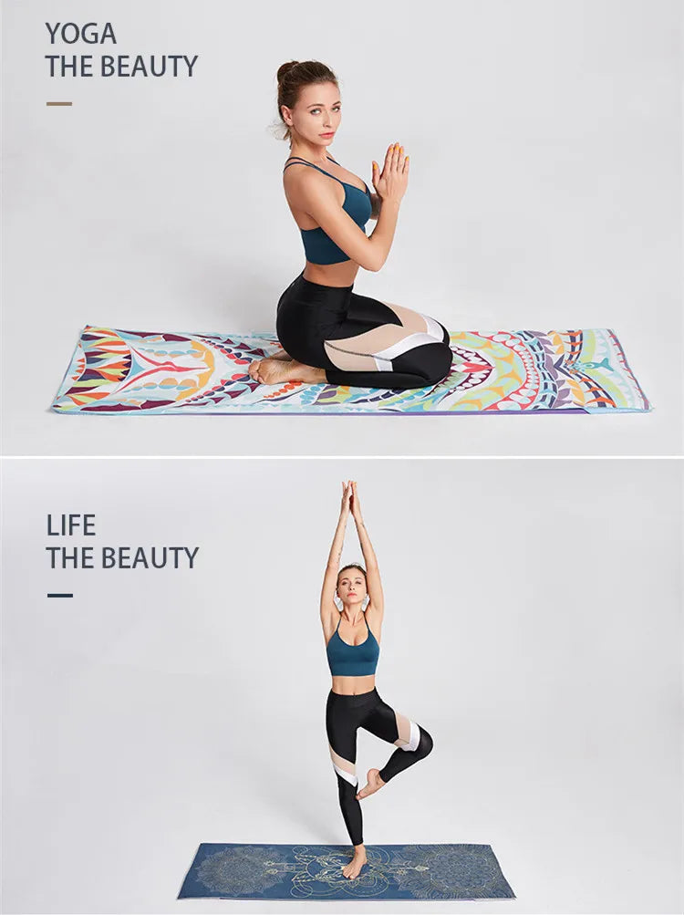 Printed Hot Yoga Mat Towel (185 x 63 cm)