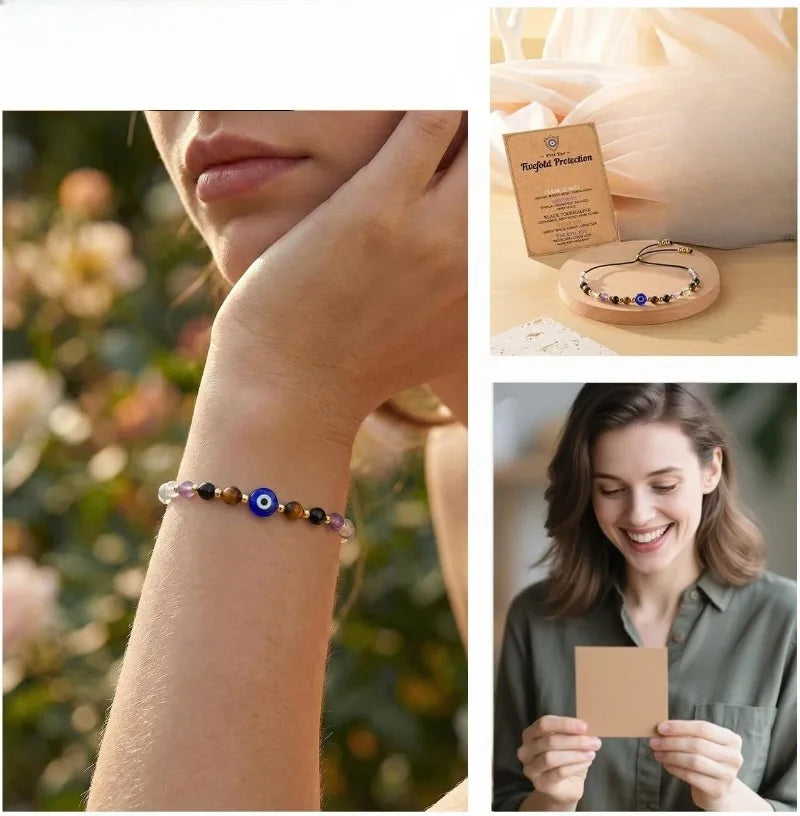 Dainty Natural Crystal Protection Bracelet