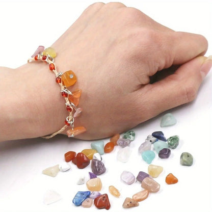 450-Piece DIY Natural Crushed Stone Jewelry Making Craft Set