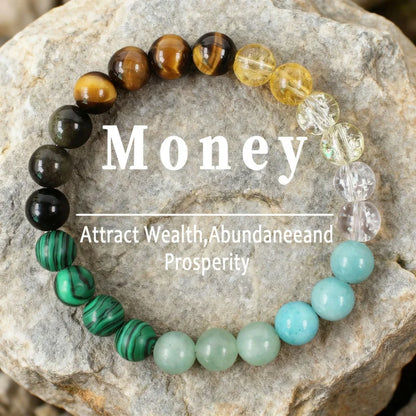 Handmade Natural Tiger's Eye and Yellow Agate Boho Bracelet