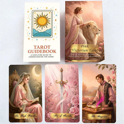 Pink Victorian Tarot Cards Deck (78-Card Set)