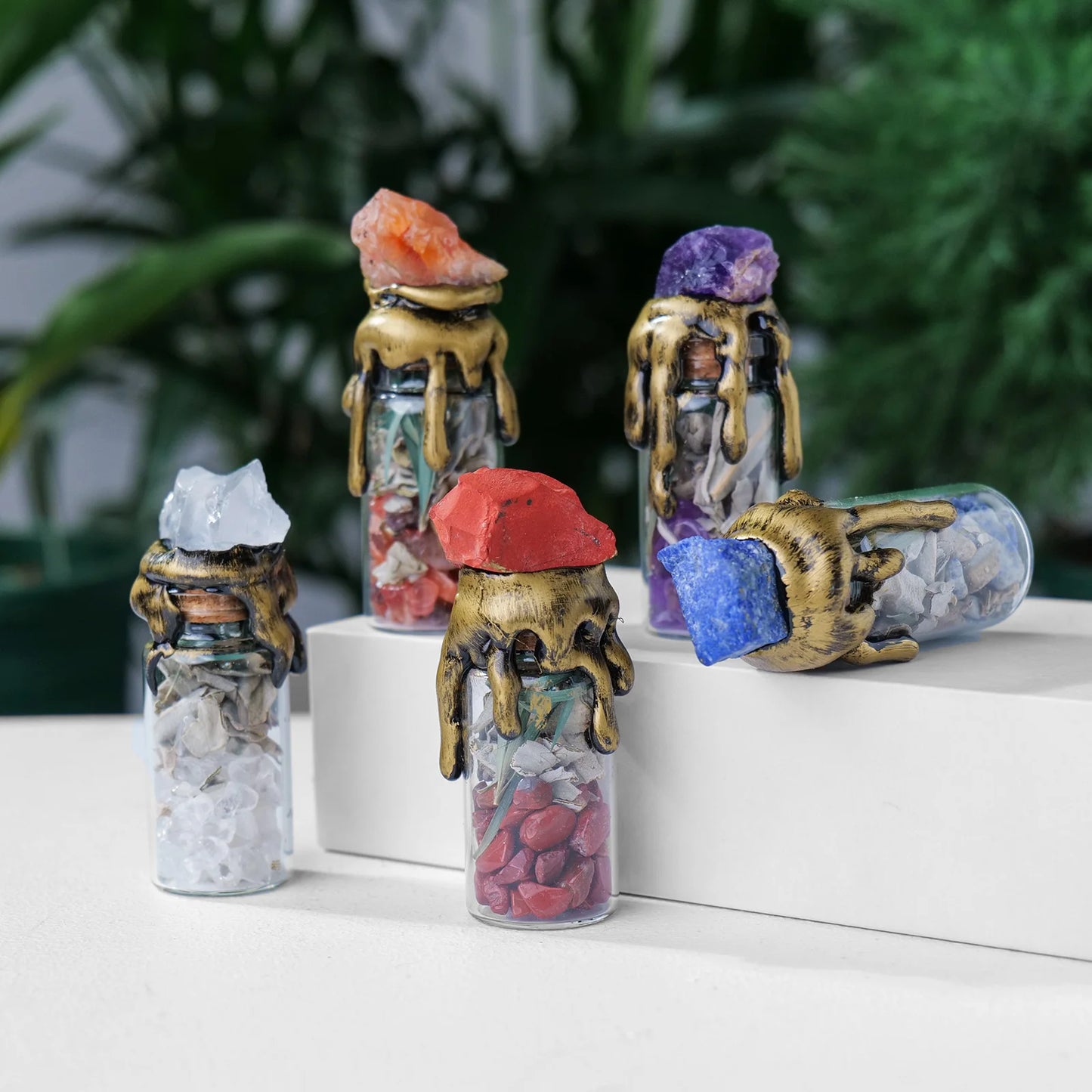 Natural Crystal Gemstone Wishing Bottle