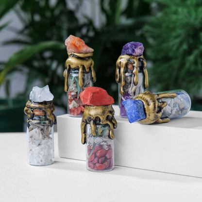 Natural Crystal Gemstone Wishing Bottle