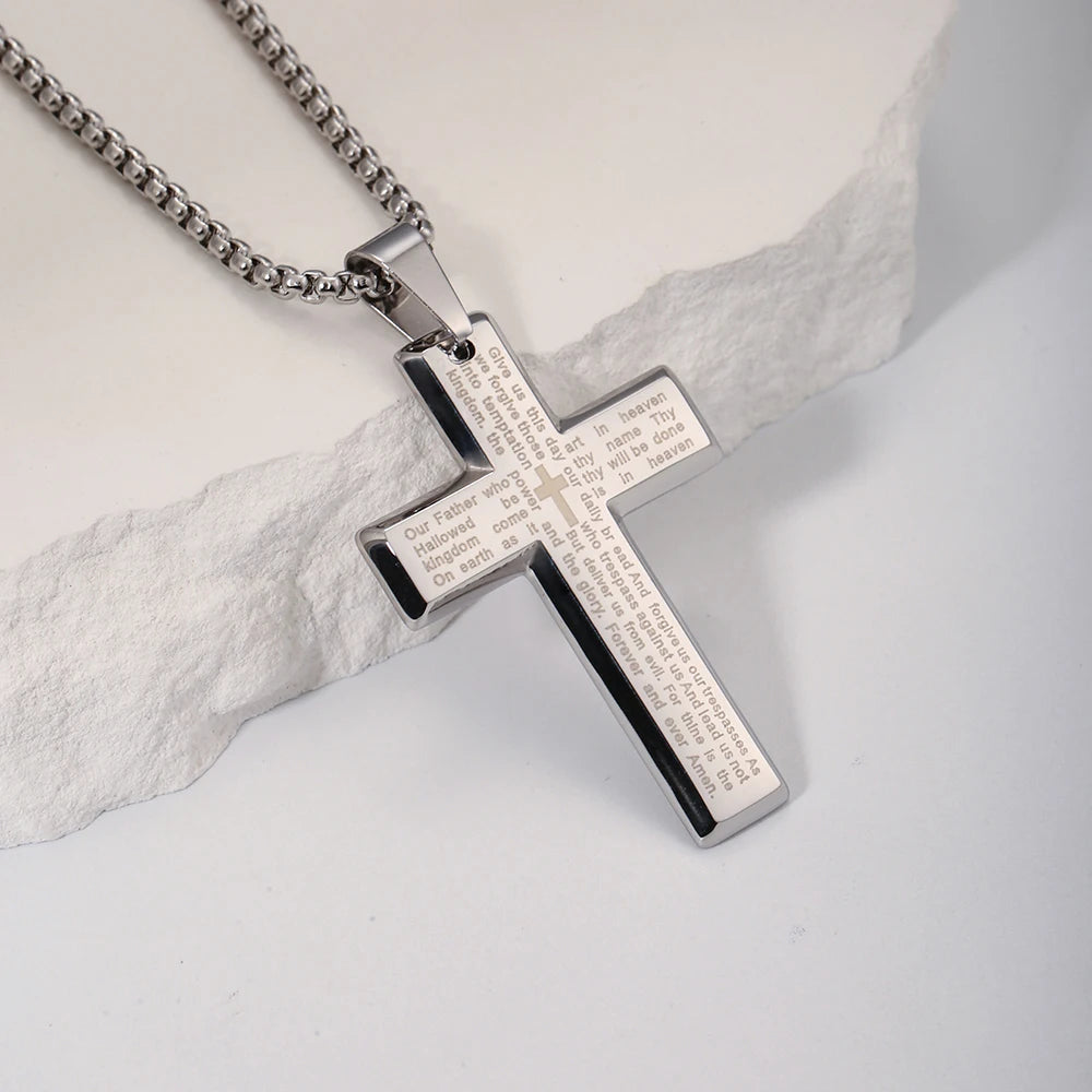 Stainless Steel Cross Pendant Necklace