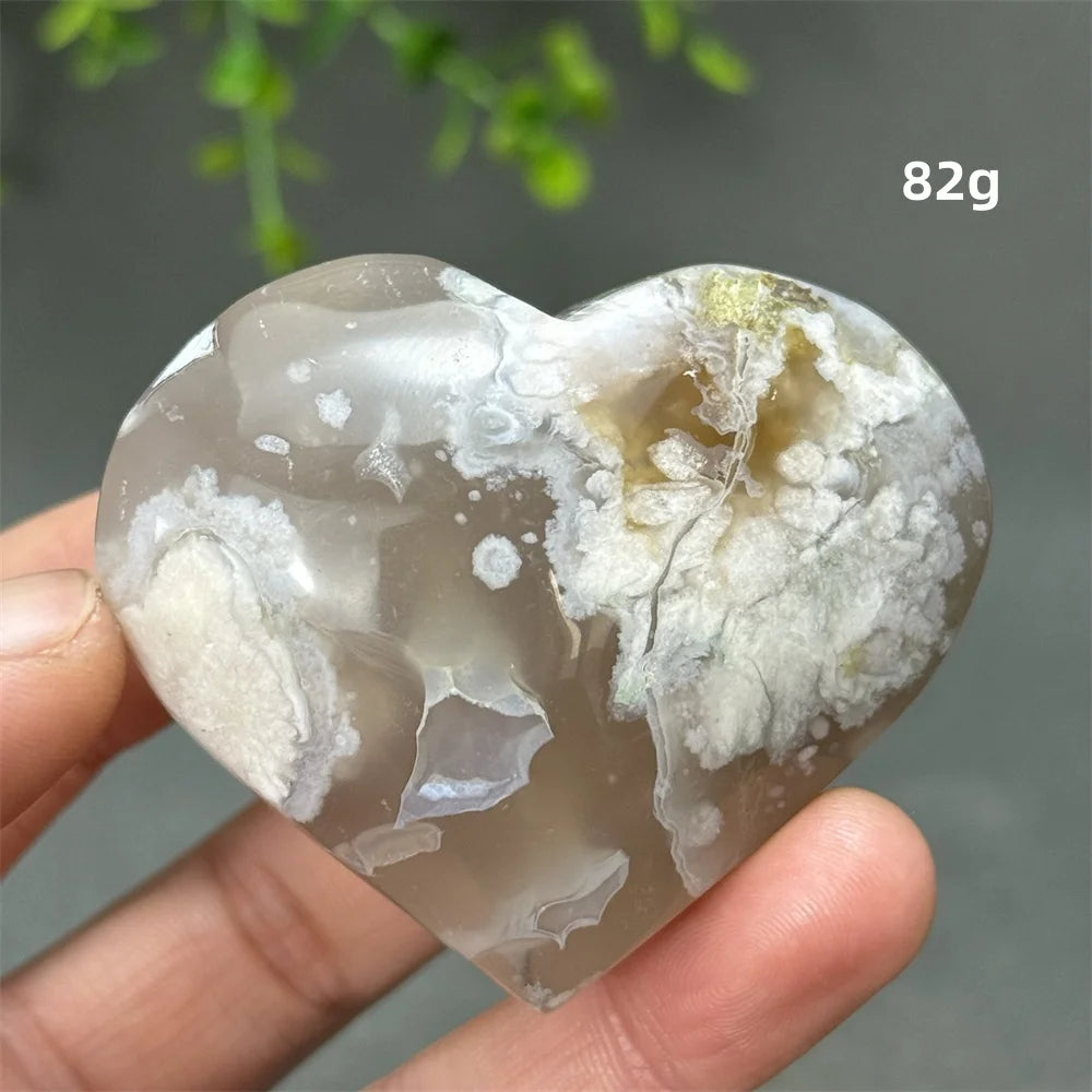 Natural Cherry Agate Heart-Shaped Crystal