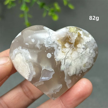 Natural Cherry Agate Heart-Shaped Crystal