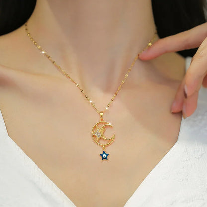 New Trendy Boho Evil Eye Stainless Steel Necklace Collection