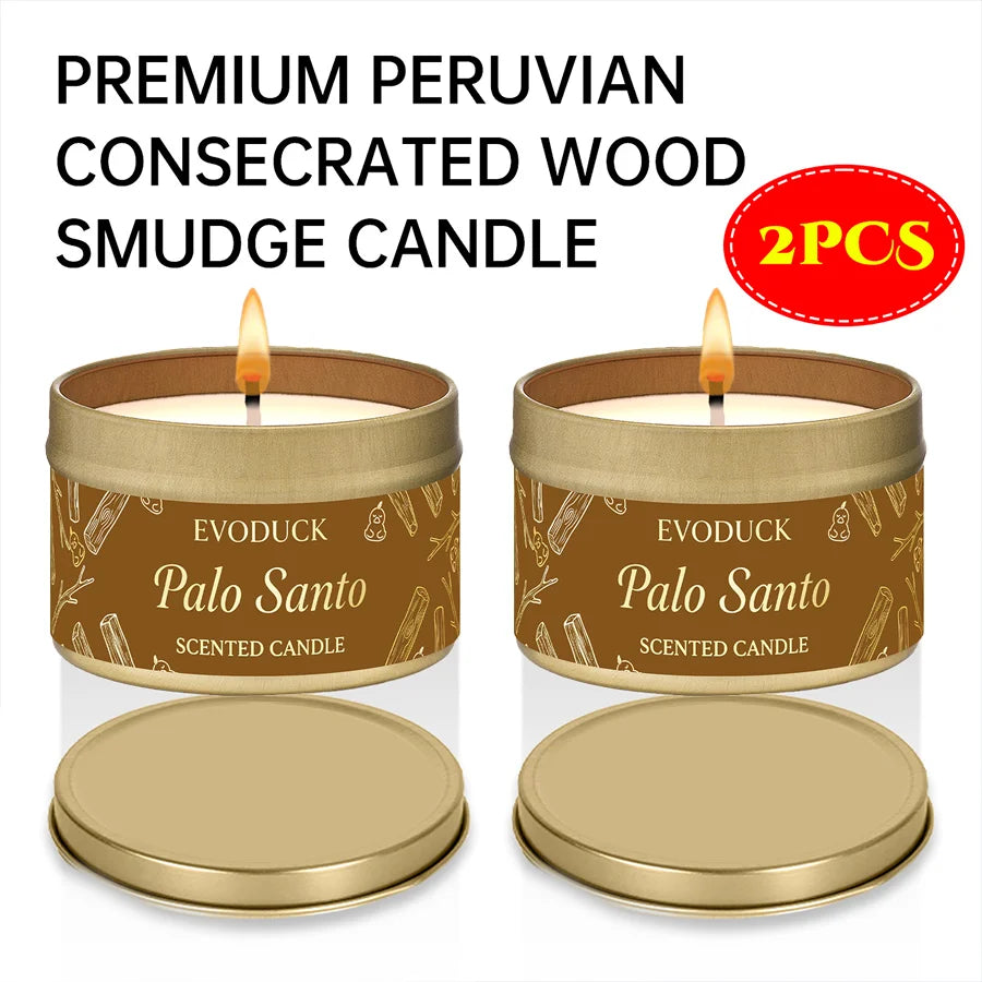 Premium Palo Santo Scented Crystal Energy Candle
