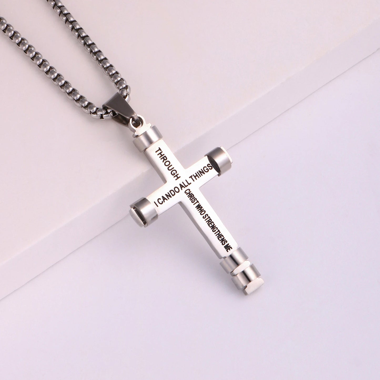 Stainless Steel Cross Pendant Necklace