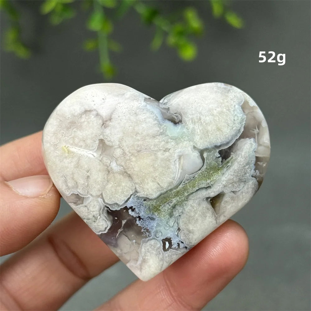 Natural Cherry Agate Heart-Shaped Crystal