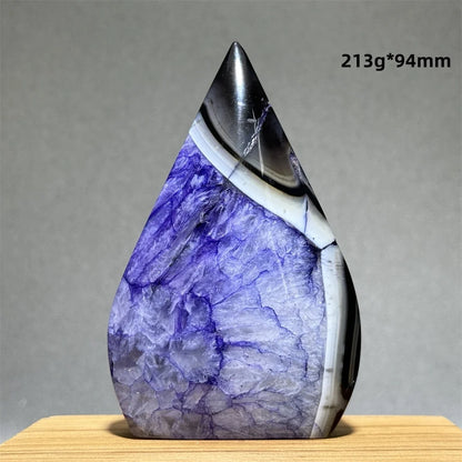 Natural Purple Agate Free-Form Quartz Crystal