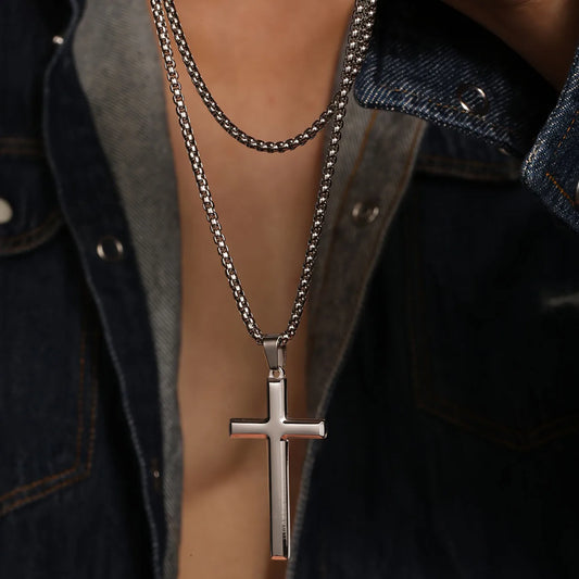 Stainless Steel Cross Pendant Necklace