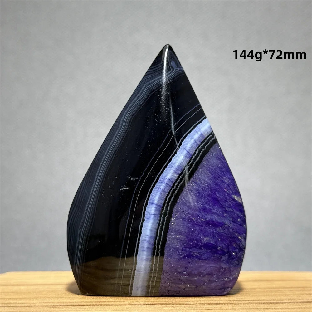 Natural Purple Agate Free-Form Quartz Crystal