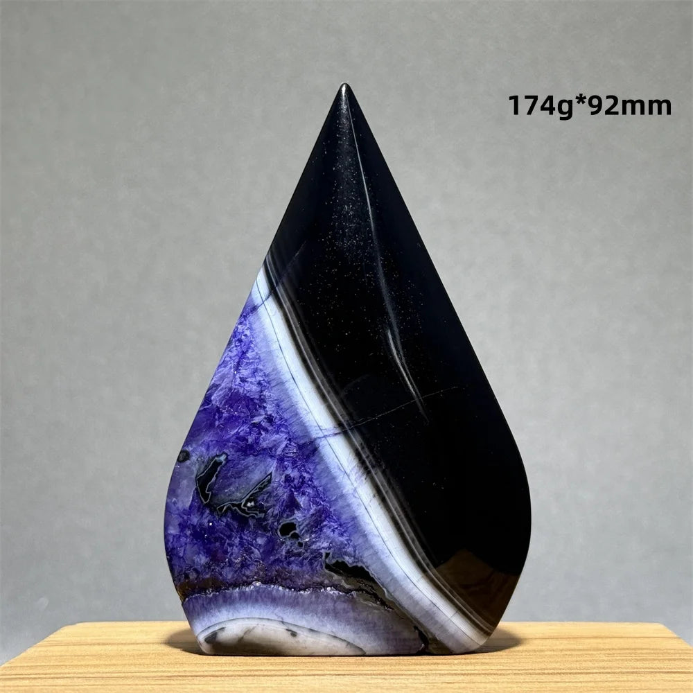 Natural Purple Agate Free-Form Quartz Crystal