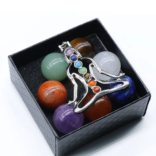 7 Chakras Reiki Stones Mineral Collection with Pendant Necklace