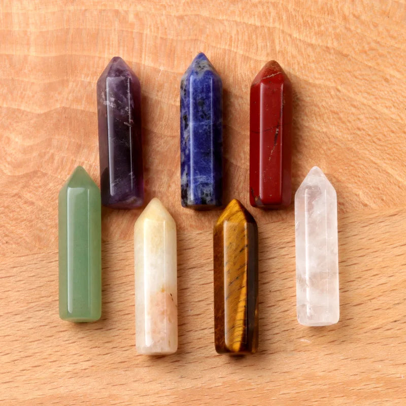 7 Chakras Reiki Stones Mineral Collection with Pendant Necklace