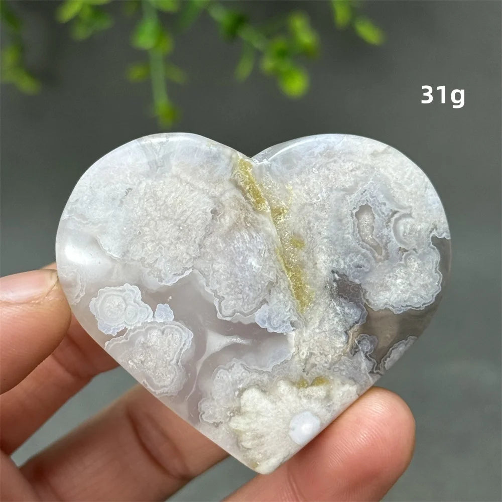 Natural Cherry Agate Heart-Shaped Crystal