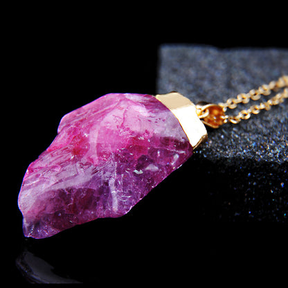 Irregular Amethyst and Citrine Gemstone Necklaces
