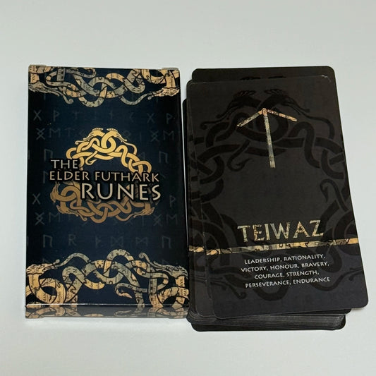 Elder Futhark Rune Cards and Oracle Deck (25-Card Set)