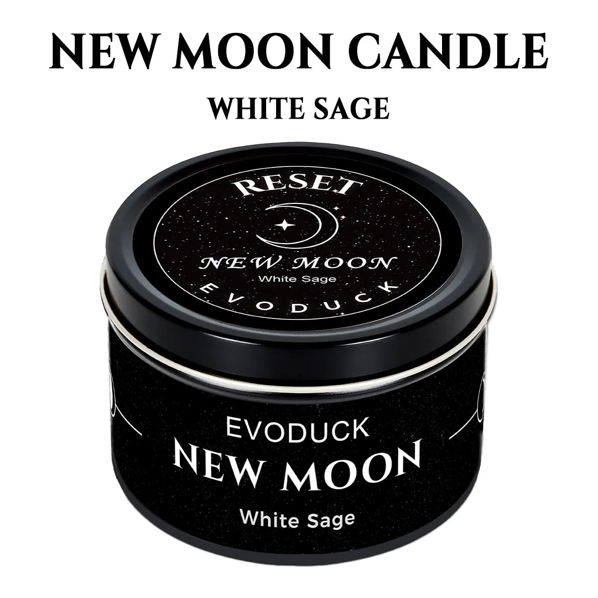 1pc New Moon Scented Candle with Black Crystal Chips