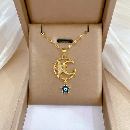 New Trendy Boho Evil Eye Stainless Steel Necklace Collection