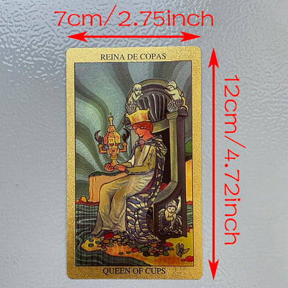 Spanish and English Golden Foil Tarot Cards Set