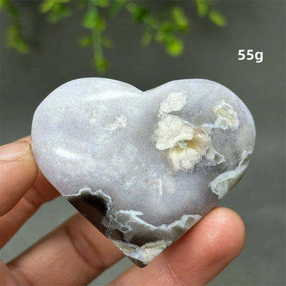 Natural Cherry Agate Heart-Shaped Crystal