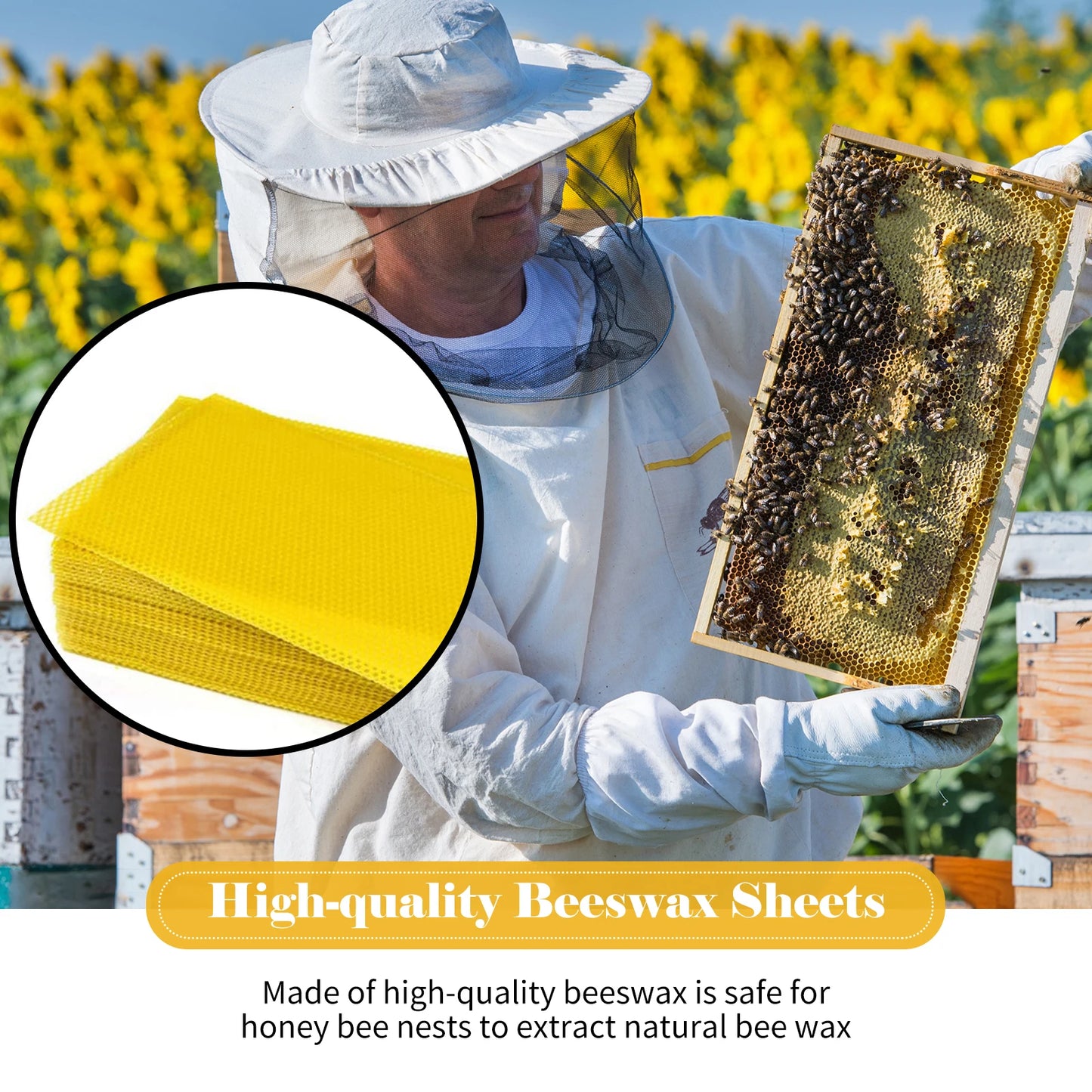 10-Piece Beeswax Honeycomb Foundation Sheet Set