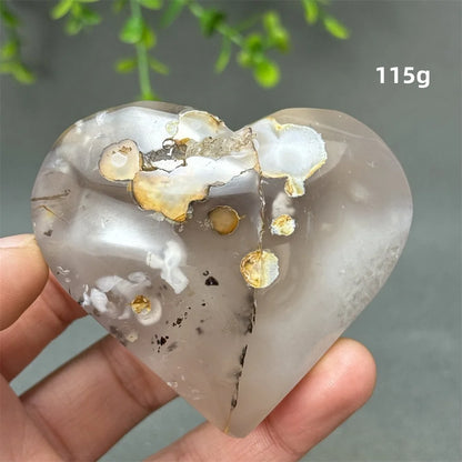 Natural Cherry Agate Heart-Shaped Crystal