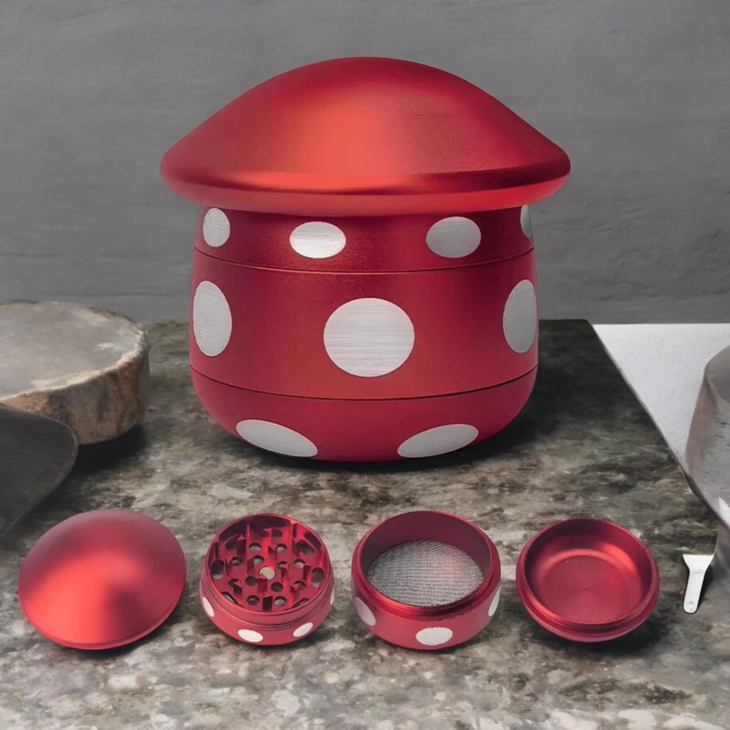 4-Layer Aluminum Mushroom Herb Grinder (63mm/2.5-inch)