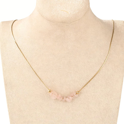 Natural Pink Quartz (Rose Quartz) Beaded Stone Bracelet Collection