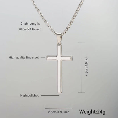 Stainless Steel Cross Pendant Necklace