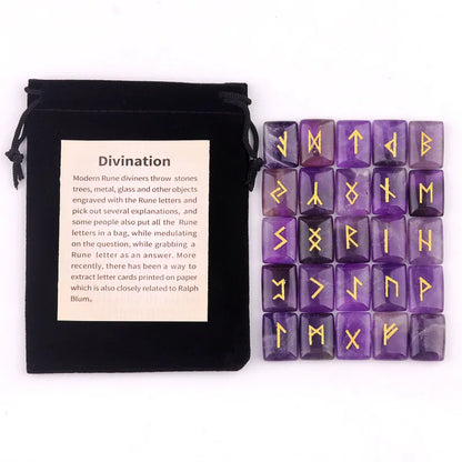 25-Piece Natural Stone Norse Rune Set