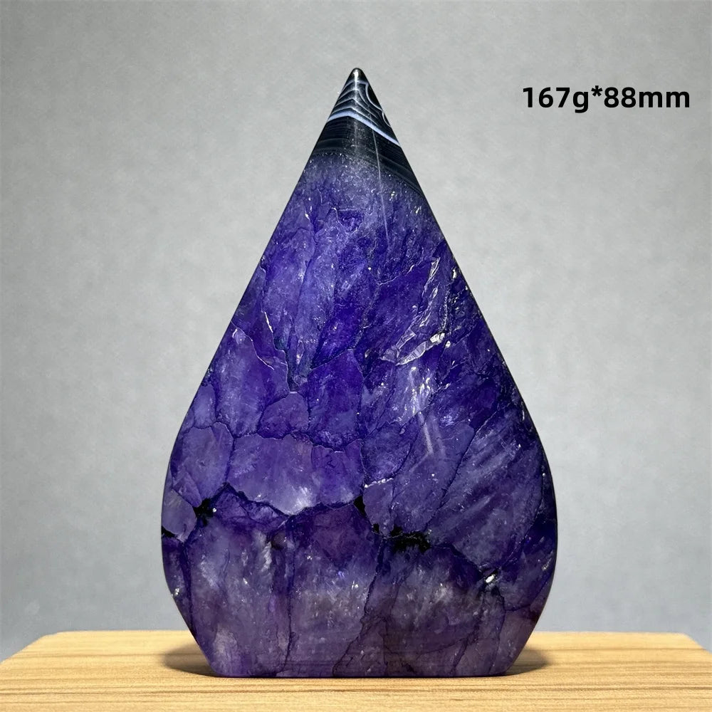 Natural Purple Agate Free-Form Quartz Crystal