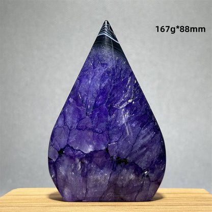 Natural Purple Agate Free-Form Quartz Crystal