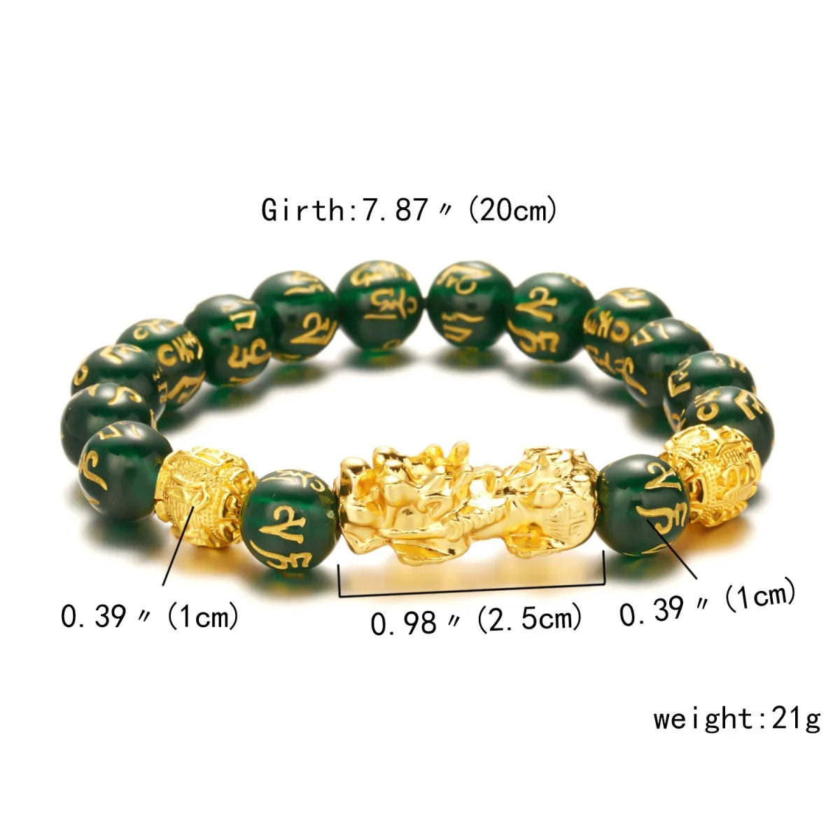 Gold-Color Pixiu Black Obsidian Feng Shui Wealth Bracelet