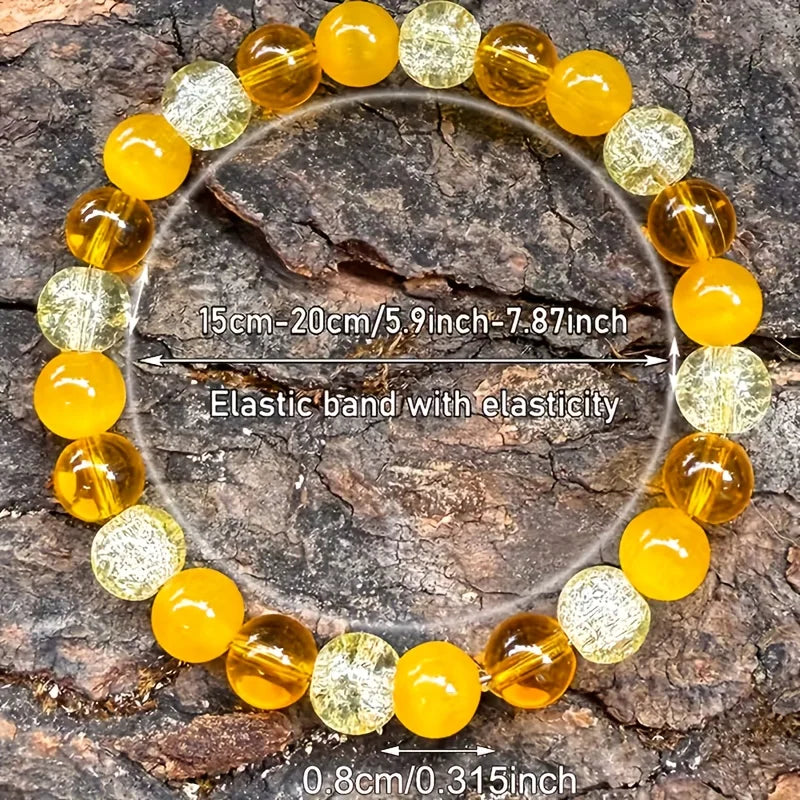 Handmade Natural Tiger's Eye and Yellow Agate Boho Bracelet