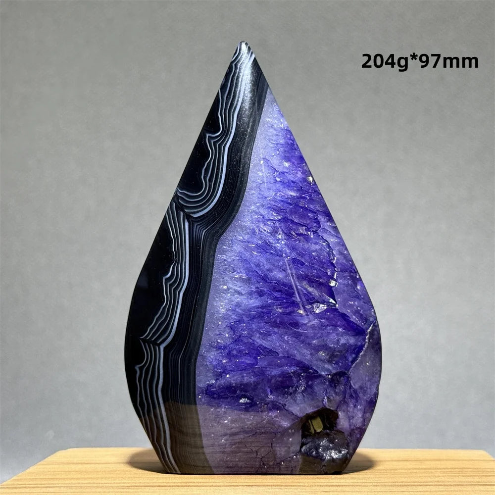 Natural Purple Agate Free-Form Quartz Crystal