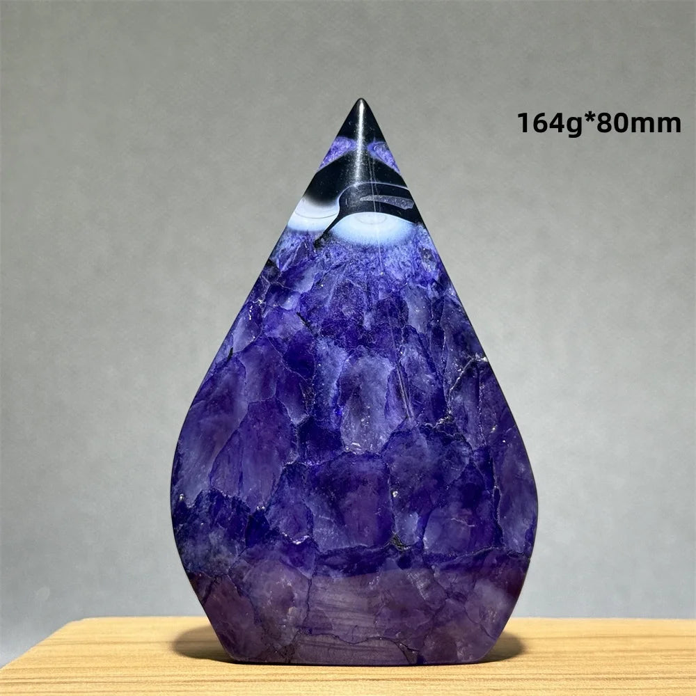 Natural Purple Agate Free-Form Quartz Crystal