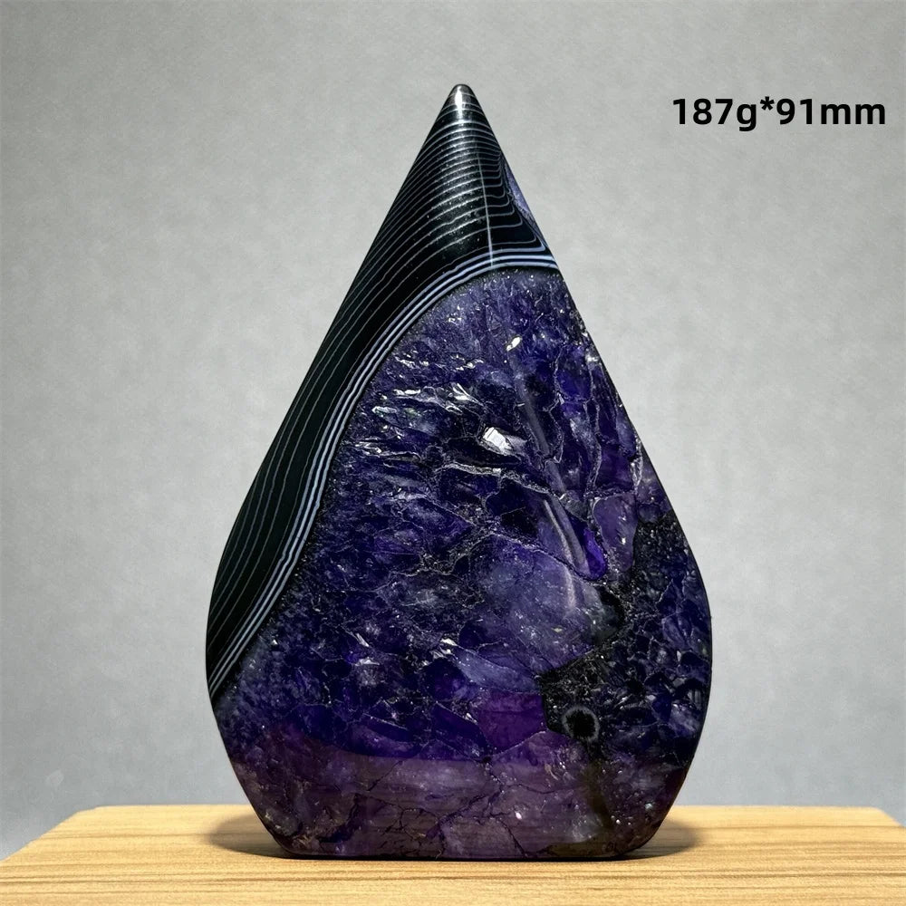 Natural Purple Agate Free-Form Quartz Crystal