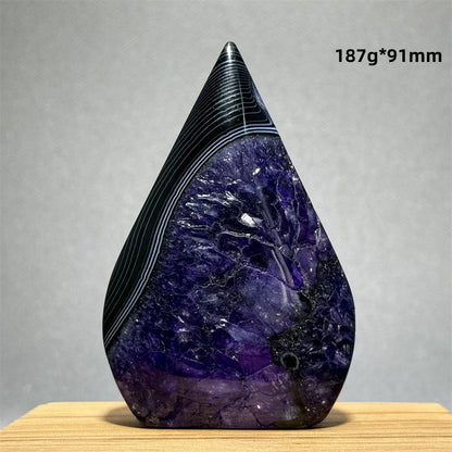 Natural Purple Agate Free-Form Quartz Crystal