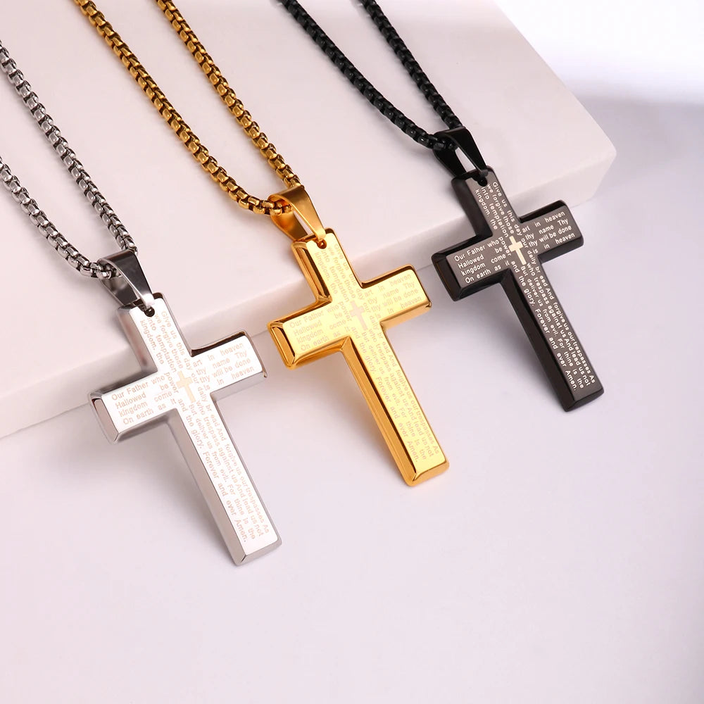 Stainless Steel Cross Pendant Necklace
