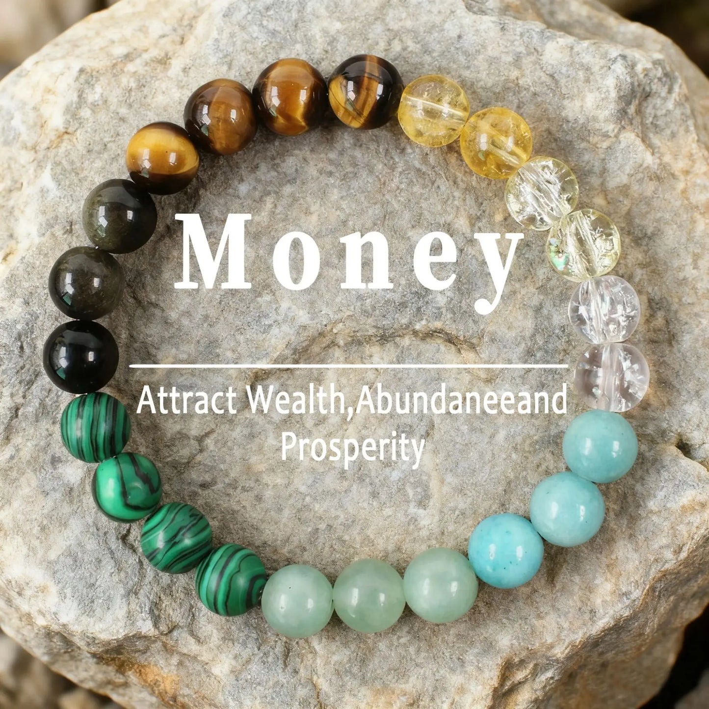 Handmade Natural Tiger's Eye and Yellow Agate Boho Bracelet