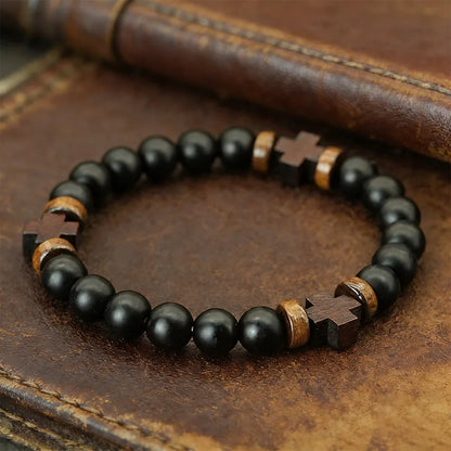 Natural Stone Prayer Rosary-Style Faith Bracelet