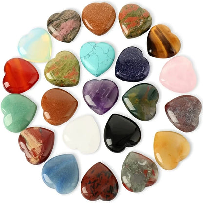 10-Piece Heart-Shaped Crystal Palm Stone Set