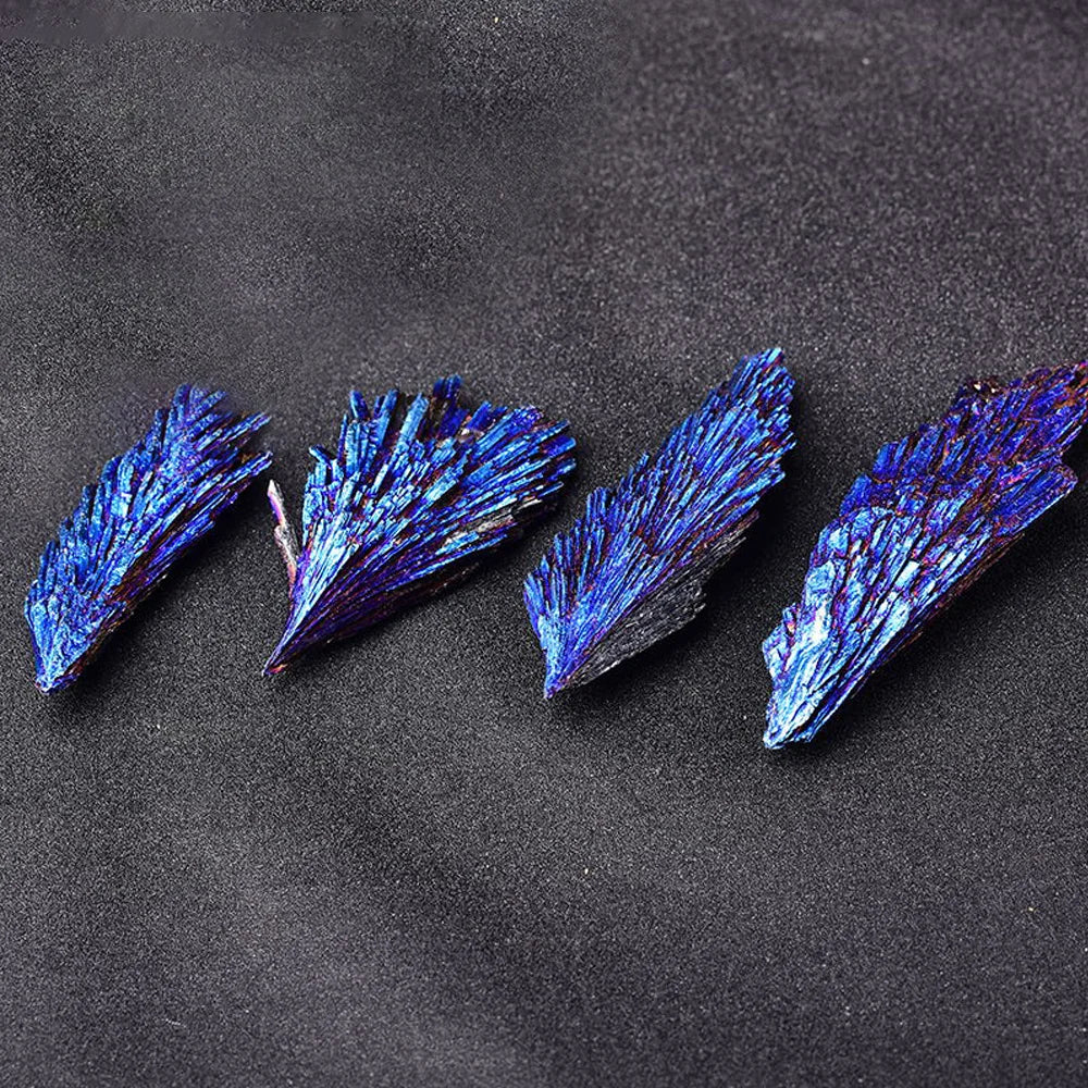 Natural Black Tourmaline Peacock Feather Electroplated Crystal