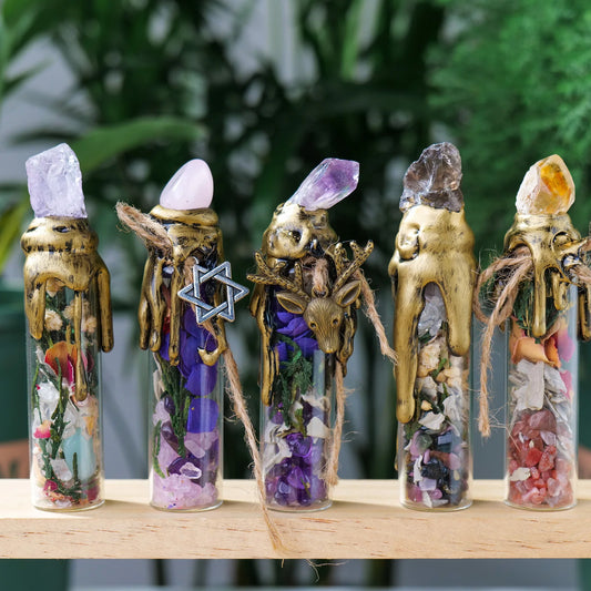 Natural Crystal Gemstone Wishing Bottle