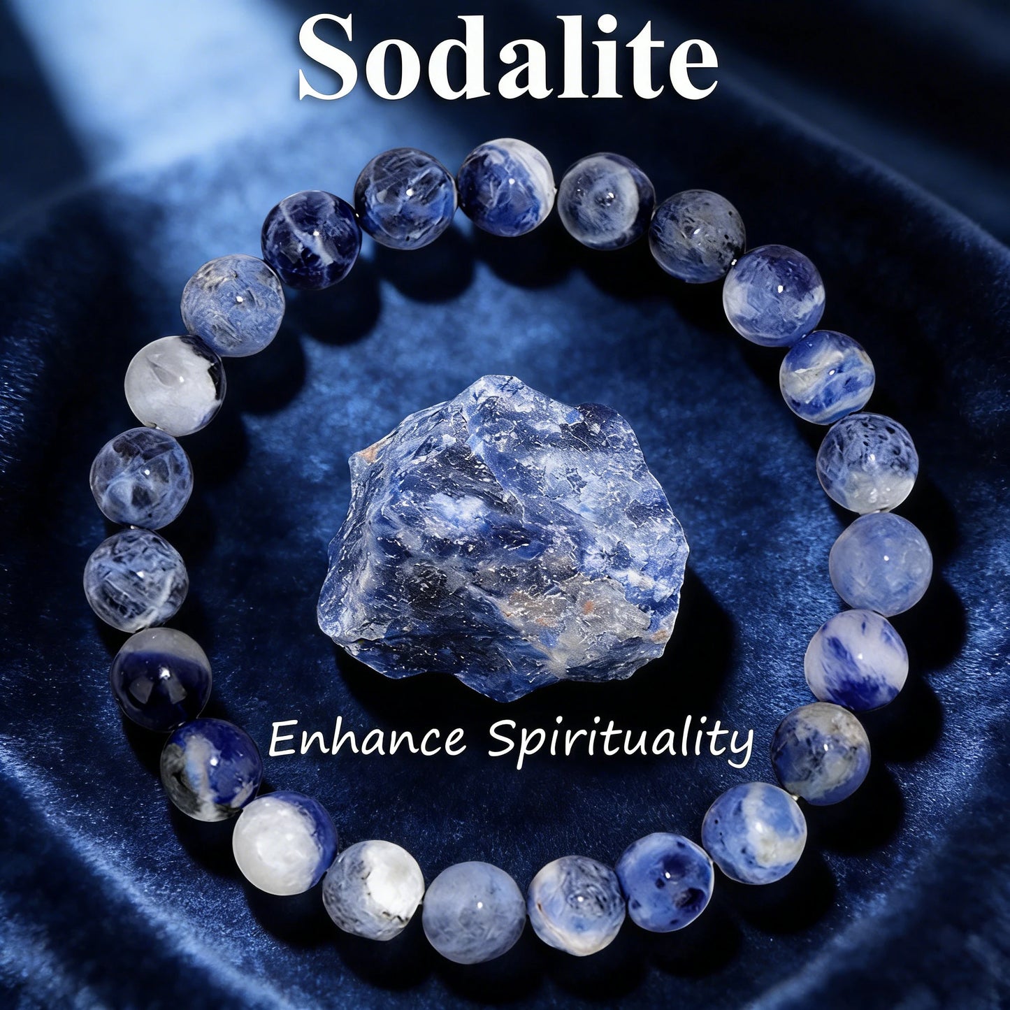 Natural Sodalite Stone Beaded Bracelet