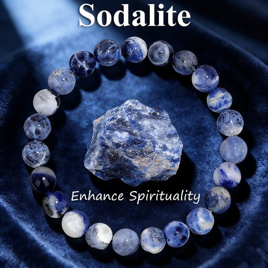 Natural Sodalite Stone Beaded Bracelet